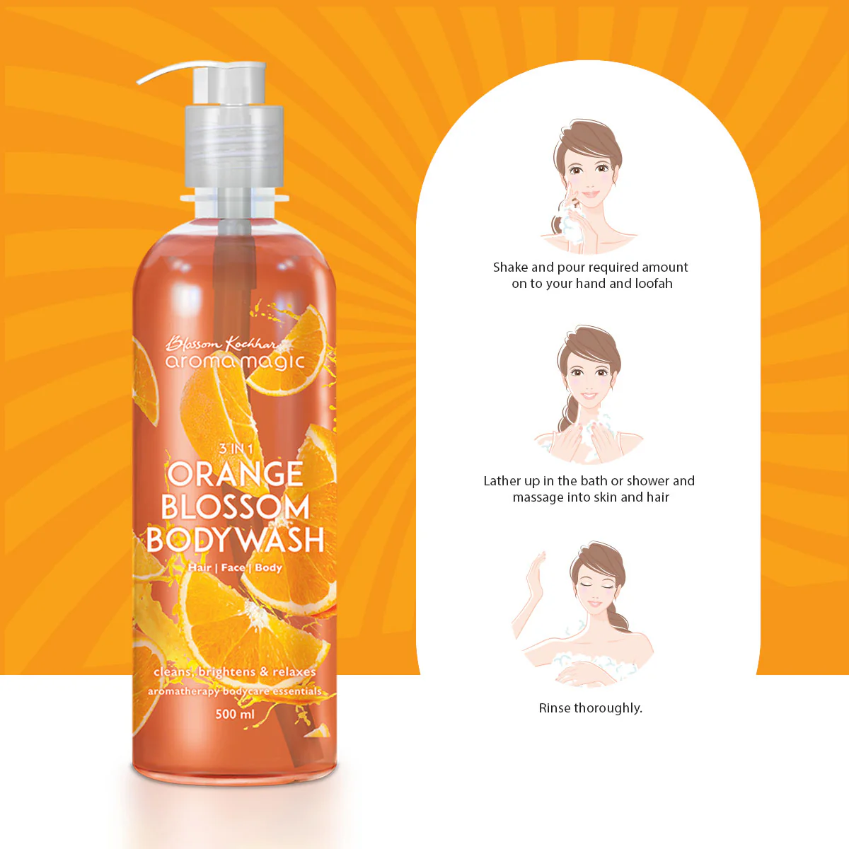 3 in 1 Orange Blossom Body Wash - Image 4
