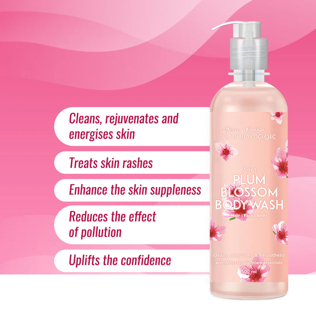 3 in 1 Plum Blossom Body Wash For Skin, Hair, and Body - Image 4