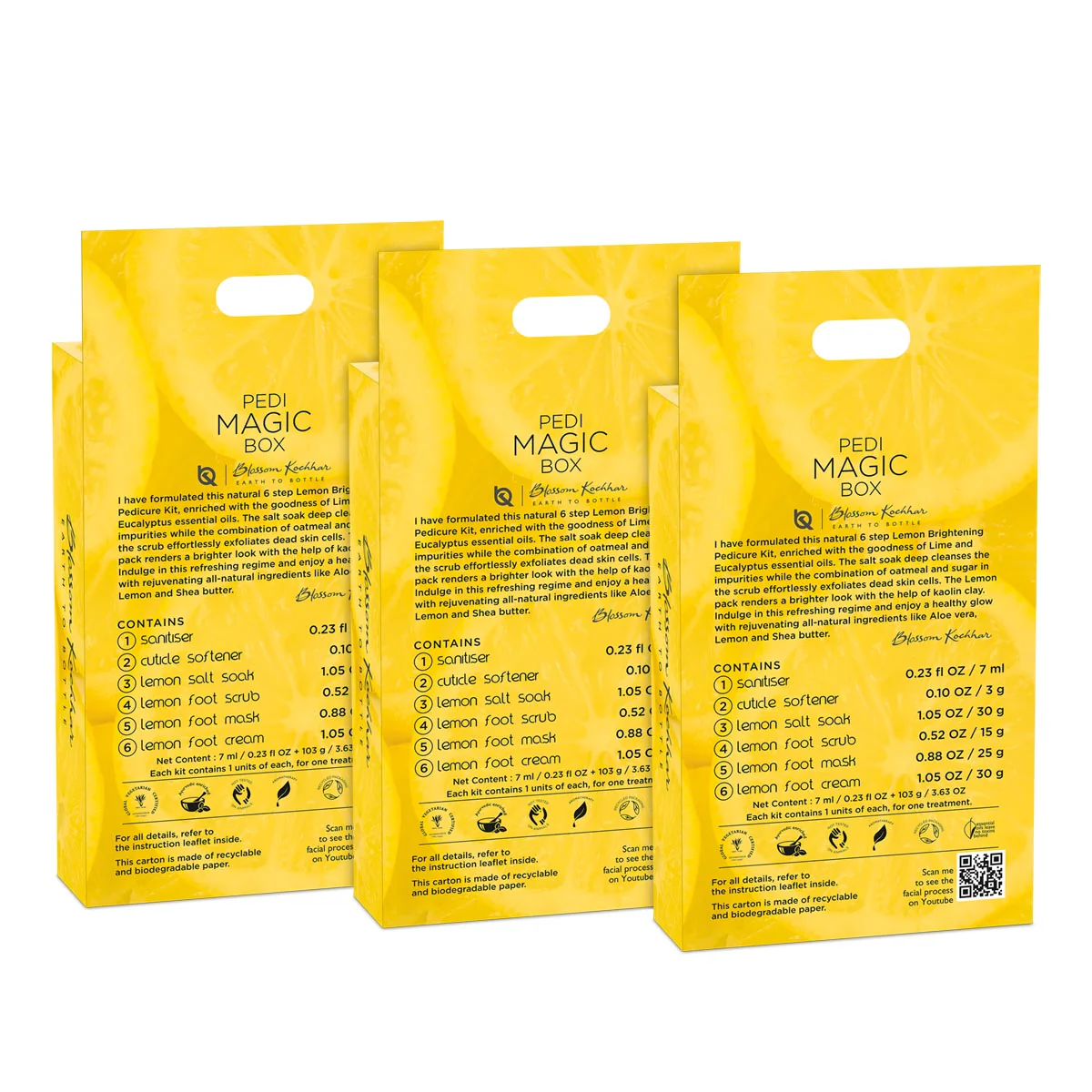 Brightening Lemon Pedicure Kit for 3 Use - Image 2